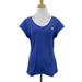 Adidas Tops | Adidas Shirt Womens L Blue Jay Contrast Trim Nylon V Neck Lightweight Cap Sleeve | Color: Blue | Size: L
