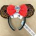 Disney Accessories | Disney Parks 2022 Coco Day Of The Dead Skull Mickey Minnie Ear Headband | Color: Black/Orange | Size: Os