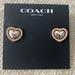 Coach Jewelry | Coach Rosegold-Tone & Silver-Tone Metals Heart Shaped Earrings | Color: Gold/Pink | Size: Os