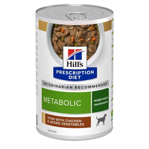 48x 354g Hill’s Prescription Diet Hund Metabolic Care mit Huhn Stew Hundefutter nass