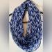 Michael Kors Accessories | Mk Blue Infinity Scarf Size 30x70 100% Polyester Wrap Scarf | Color: Blue/White | Size: Os