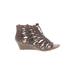 Maurices Wedges: Gray Print Shoes - Women's Size 7 - Open Toe