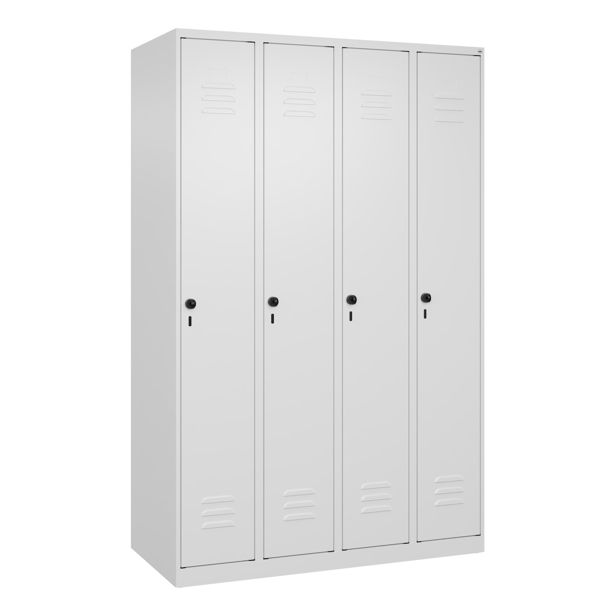 C+P Spind Classic PLUS, 4 Abteile, HxBxT 185x120x50cm, Sicherheitsdrehriegel, Verkehrsweiß von PROREGAL Image