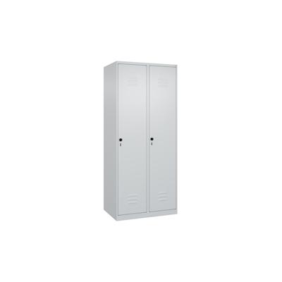 C+P Spind Classic PLUS, 2 Abteile, HxBxT 185x80x50cm, Sicherheitsdrehriegel, Hellgrau/Hellgrau von PROREGAL Image