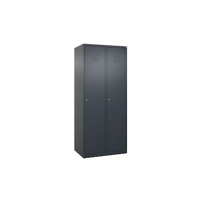 C+P Spind Classic PLUS, 2 Abteile, HxBxT 185x80x50cm, Zylinderschloss, Anthrazit von PROREGAL Image