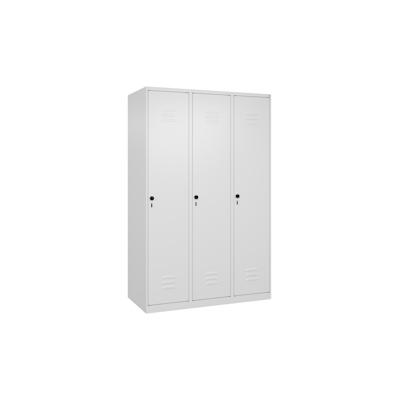 C+P Spind Classic PLUS, 3 Abteile, HxBxT 185x120x50cm, Sicherheitsdrehriegel, Verkehrsweiß von PROREGAL Image