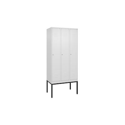 C+P Spind Classic PLUS, Gestell, 3 Abteile, HxBxT 212x90x50cm, Zylinderschloss, Verkehrsweiß von PROREGAL Image