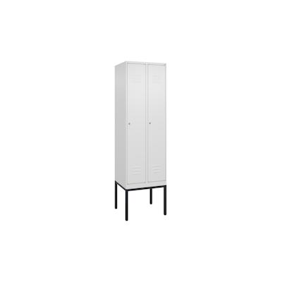 C+P Spind Classic PLUS, Gestell, 2 Abteile, HxBxT 212x60x50cm, Zylinderschloss, Verkehrsweiß von PROREGAL Image
