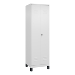 C+P Doppel-Spind Classic PLUS, Füßen, 2 Abteile, HxBxT 195x60x50cm, Sicherheitsdrehriegel, Verkehrsweiß von PROREGAL Image