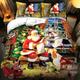 Christmas Duvet Cover Set Soft Microfiber Xmas Quilt Duvet Cover Christmas Bedding Set for Christmas New Year include 1 Duvet Cover 2 Pillow Cases (Style2, Double)