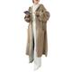LCDIUDIU Women'S Long Cardigan With Hood,Balloon Sleeve Ribbed Knitted Cardigans Elegant Longline Hooded Sweater Coat Tunic Autumn Winter Warm Knitting Jacket Jumpers Outerwear,Brown,L