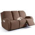 TAOCOCO Recliner Chair Cover, Stretch Sofa Cover 3 Seater With Arm Rest, Couch Cover Soft, Machine Washable Recliner Sofa Protector (Brown, 3 seater)