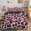 3D Super King Size Duvet Cover Set, Leopard Print Super King Duvet Cover Soft Microfiber Bedding Set Leopard Print Quilt Cover 260x220 cm with 2 Pillowcases 50x75 cm qq530