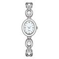 ADSBIAOYE Elegant Pearl Women's Dress Watch Fashion Oval dial Watch Gift Women's Watch Waterproof Watch, Silver, Fashion