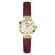 GUESS Women's 28mm Watch - Silver Strap Silver Dial Silver Tone Case, Red/Gold Tone/White, Classic