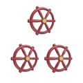 3 set Portable 18.81in Pirate Ship Wheel for Swing Set Outdoor Playset Backyard red