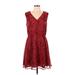 French Connection Casual Dress - A-Line: Red Animal Print Dresses - Women's Size 10