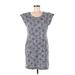 T by Talbots Casual Dress - Sheath Scoop Neck Short sleeves: Blue Dresses - Women's Size Medium