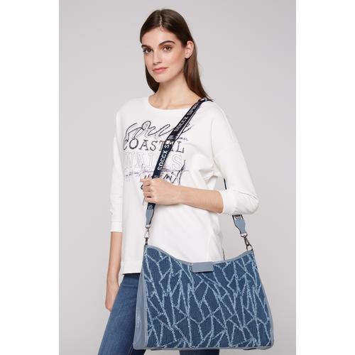 Beuteltasche SOCCX Gr. B/H/T: 42 cm x 32 cm x 13 cm, blau (denim) Damen Taschen Handtaschen mit Innenfach