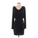 BCBGeneration Cocktail Dress - Mini Scoop Neck Long sleeves: Black Print Dresses - Women's Size Small