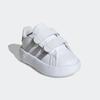 Klettschuh ADIDAS SPORTSWEAR "GRAND COURT 2.0 KIDS", Gr. 27, weiß (cloud weiß, matte silber, cloud weiß), Synthetik, sportlich, Schuhe, Design auf den Spuren des adidas Superstar, für Kinder