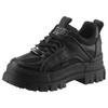 Schnürschuh BUFFALO, Damen, Gr. 38, schwarz, Lederimitat, Textil, modisch, Schuhe, mit Profilsohle, Freizeitschuh, Halbschuh, Schnürschuh