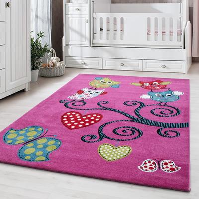 Kinderteppich AYYILDIZ TEPPICHE "KIDS 420", lila, B:160cm H:11mm L:230cm, Polypropylen, Teppiche, strapazierfähig / pflegeleicht/ Kurzflor/ Eulen Motiv Image