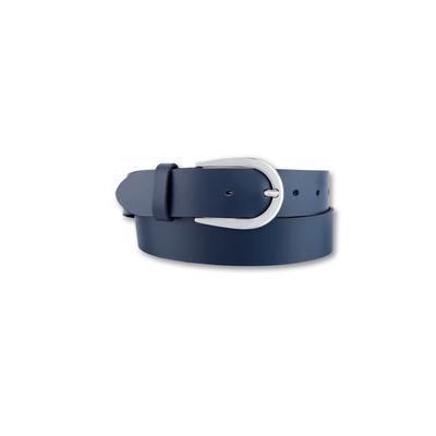 Ledergürtel BERND GÖTZ, Damen, Gr. 95, blau (marine), Rindsleder, unifarben, casual, Gürtel, mit silberfarbener Schließe Image
