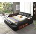 GAMLIF Standard Storage Bed Wood & Upholstered/ in Black | 40.16 H x 101.18 W x 104.72 D in | Wayfair HWHW1311S00064