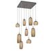 Hammerton Studio Vessel 9 - Light LED Cluster Pendant Glass in Gray/White/Brown | 16.7 H x 28.3 W x 28.3 D in | Wayfair CHB0091-09-GP-B-C01-L3