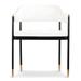 ModShop Maldives Dining Chair in Matte Black/Shiny Brass Frame Faux Leather/Upholstered/Metal in Black/White/Yellow | Wayfair 100001