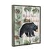 Stupell Industries Black Bear Lodge Rustic Cabin Botanicals Sign by Emma Leach - Floater Frame Print on Canvas Canvas | Wayfair an-312_ffl_24x30