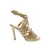 Diane von Furstenberg Heels: Gold Solid Shoes - Women's Size 5 1/2 - Open Toe