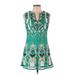 Alfani Casual Dress - A-Line V-Neck Sleeveless: Green Dresses - Women's Size 10