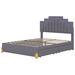 Mercer41 Tivon Platform Bed w/ LED Lights & 4 Drawers Upholstered/Velvet, Metal in Gray | 44.9 H x 61 W x 81.1 D in | Wayfair