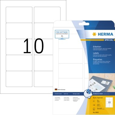 HERMA Etikett InkPrint 8840 83,8x50,8mm weiß 250 St./Pack. Image