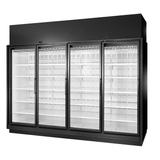 True TRM4M-BLK-WHT-1BLKLLLL-NY-4 127 1/2" Four Section Supermarket Display Refrigerator, (4) Left Hinge Doors, Black, 208-240v | True Refrigeration