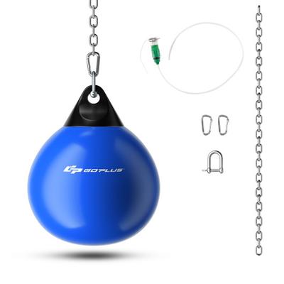 Costway 21 Inch Water Punching Bag with Adjustable Metal Chain-Blue