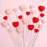 5/10pc Valentinstag Kuchen Topper süße rot rosa Herzform Cupcake Picks Valentinstag Hochzeit