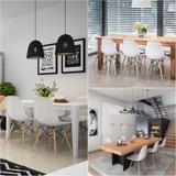4PCS Dining Chairs,Modern Shell Lounge Plastic Kitchen,Side Chairs