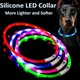 Silikon LED Hunde halsband wiederauf ladbar 3 Arbeits modus leichter weicher max 70cm Nacht