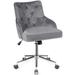 Tufted Upholstered Swivel Computer Desk Chair with Nailed Trim - 23.5'' x 22.5'' x 33"