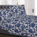 Tuscany Navy Floral 4 Pcs Microfiber Sheet Set