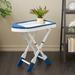 White Wood Coastal Accent Table with Oar Inspired Legs