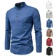 Männer formale elegante Hemd Langarm Baumwolle Leinen Hemden Blusen Business Social Shirt männlich