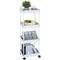 VEVOR PP/Metal 3or4-Tier Rolling Utility Movable Kitchen Cart with Lockable Wheels&Handle for Office, Living Room, Kitchen