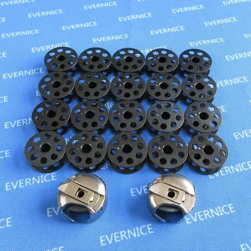 2 GROßE SPULENKAPSEL + 20 SPULEN für JUKI DNU 1541/241 FUSS