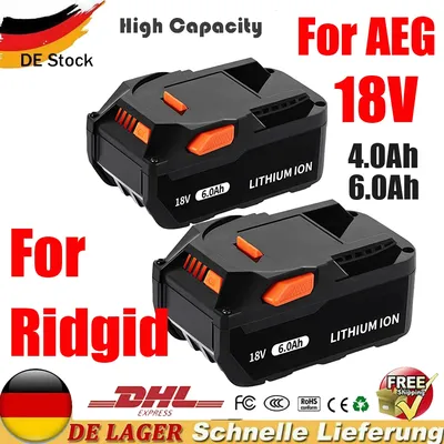 Für AEG 18V Akku 6,0AH Lithium-Ionen-Akku für RIDGID R 840087 R 840085 L1815R L1850R L1830R R 840083 Schnurloses Elektrowerkzeug der Serie
