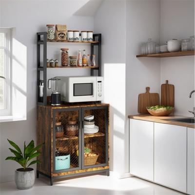 Kitchen Bakers Rack,Microwave Stand,Coffee Bar with Adjustable Shelves