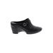 Cole Haan Mule/Clog: Slip-on Chunky Heel Classic Black Print Shoes - Women's Size 9 1/2 - Almond Toe